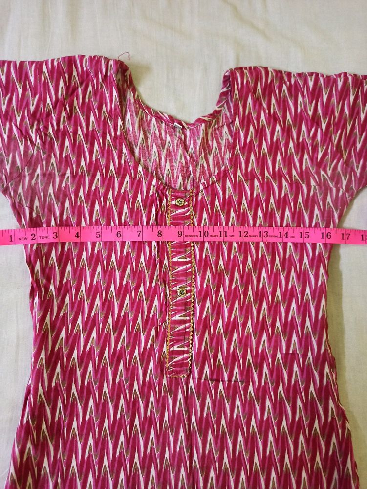 Pink Pure Cotton Kurti