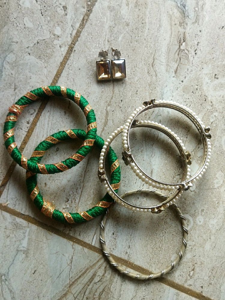 Jewellery Set With Bangles And Earrings