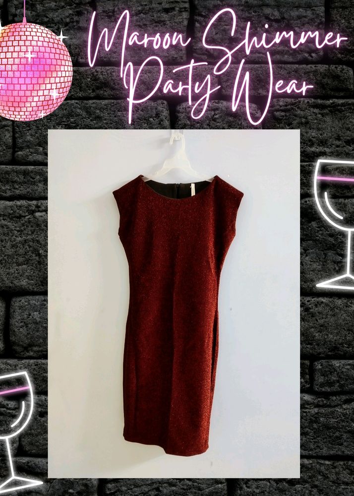 Maroon Shimmer Party Wear