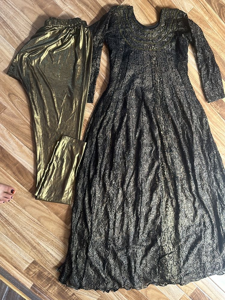 Black And Golden Beautiful Gown