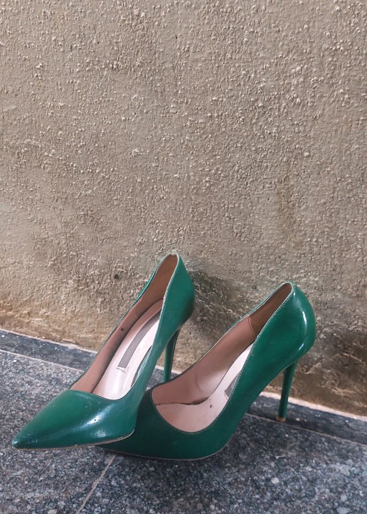 Green High Heel Pumps