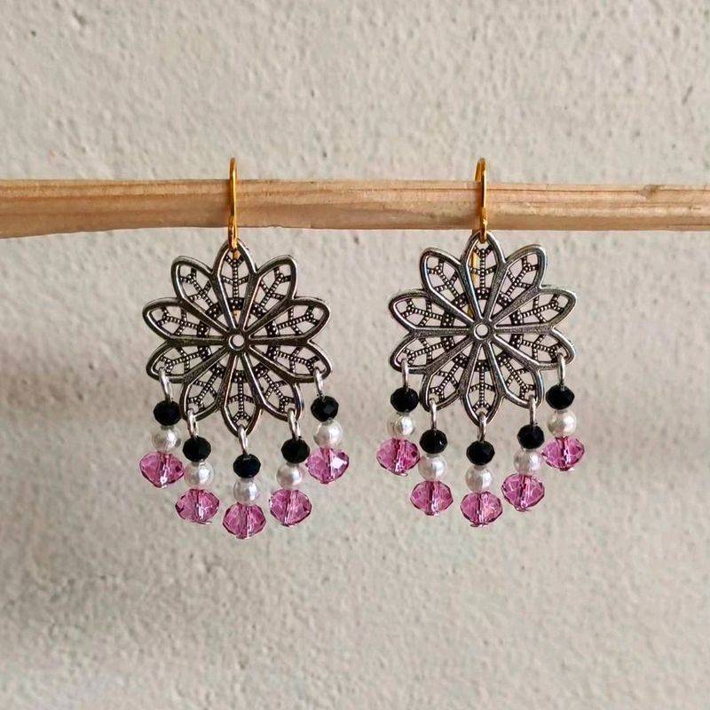 Pink Beads Earrings