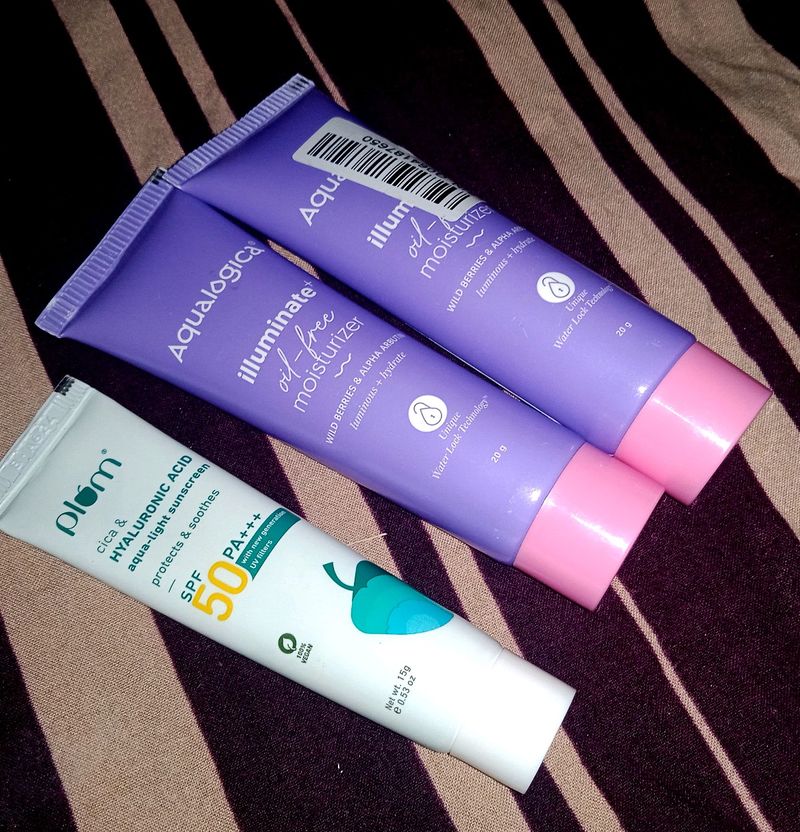 Combo Of 2 Aqualogica Moisturizer+1 Plum Sunscreen