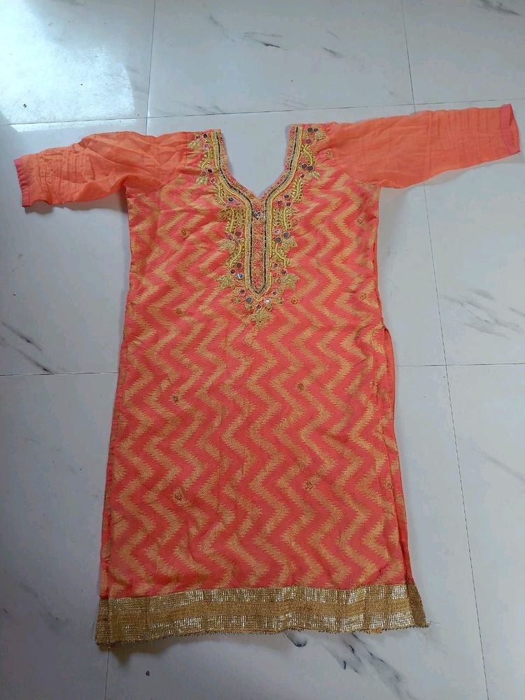 Orange Patiyala Suit