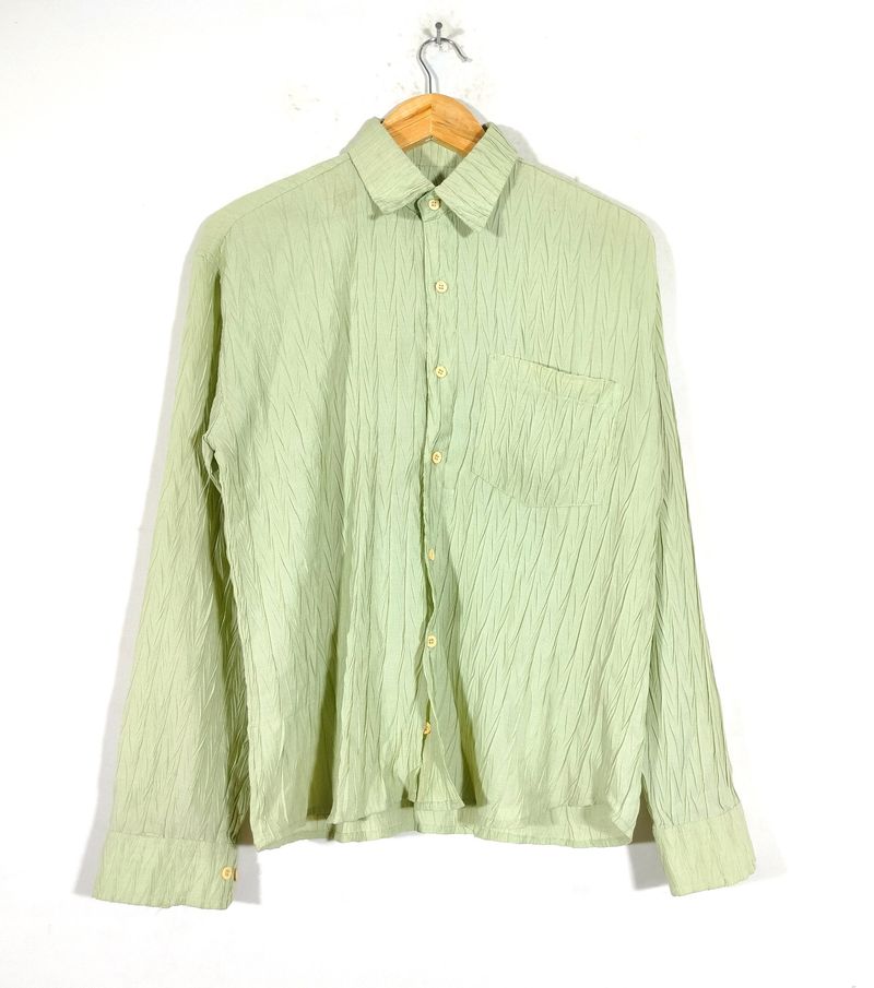 Mint Green Crushed Pattern Shirts (Women's)