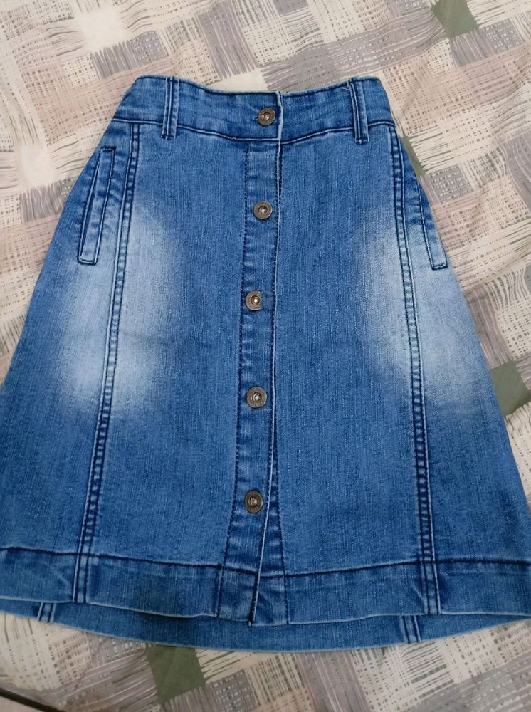 Y2k Blue Skirt