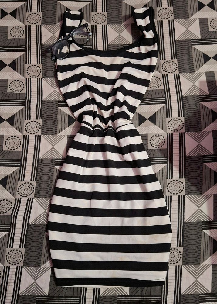 Black N White Bodycon Dress