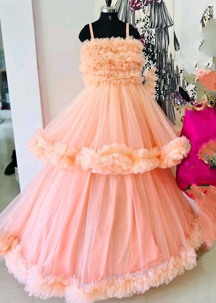 Designer ruffle Gown