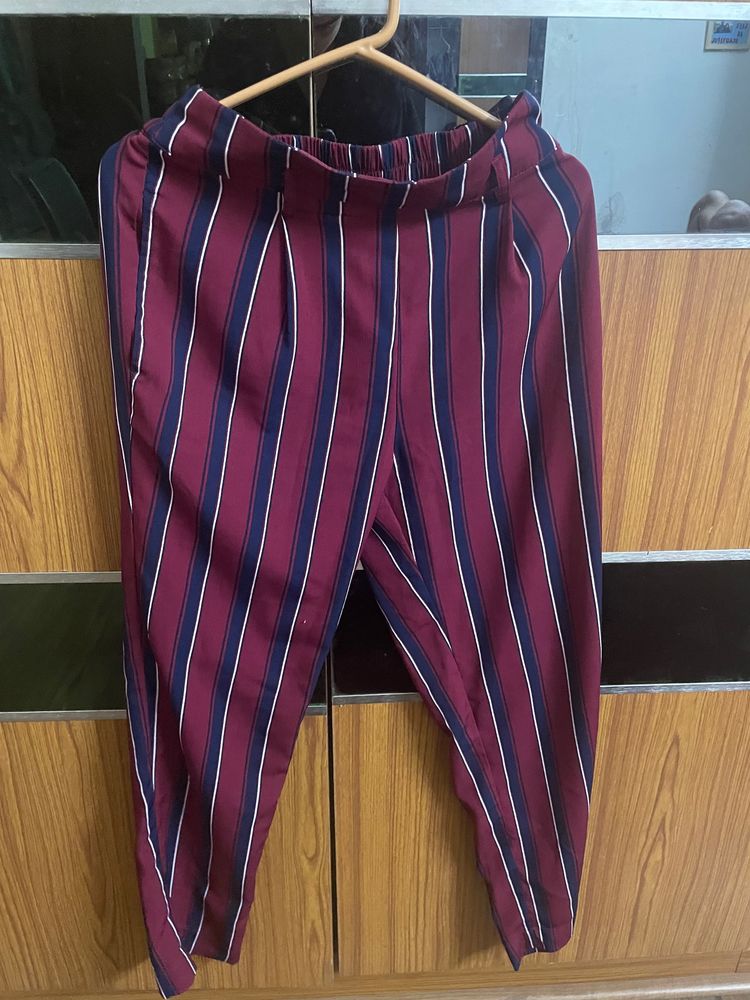 Athena striped Pencil Fit Trousers