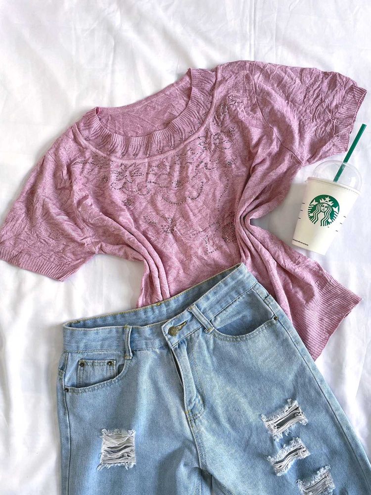 Pinterest Y2k Baby Pink Cute Top