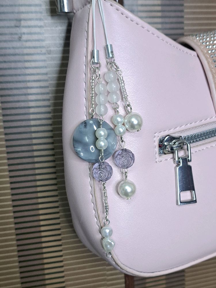 Minimal Grey & Pearl Phone Charms