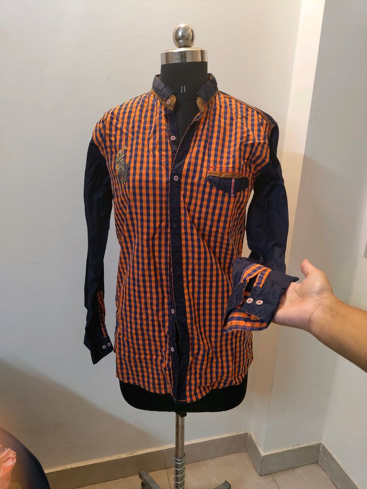 Orange Full Shirt Men's