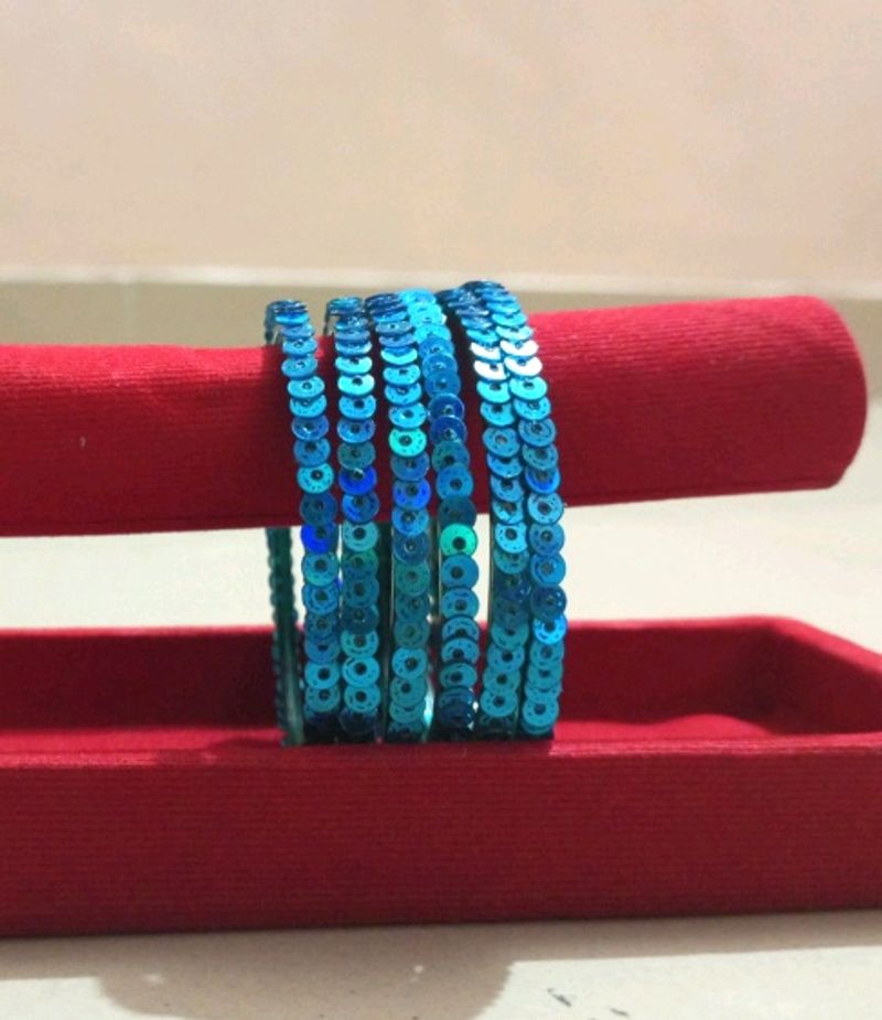 BEAUTIFUL BLUE BANGLES (Hand Made)