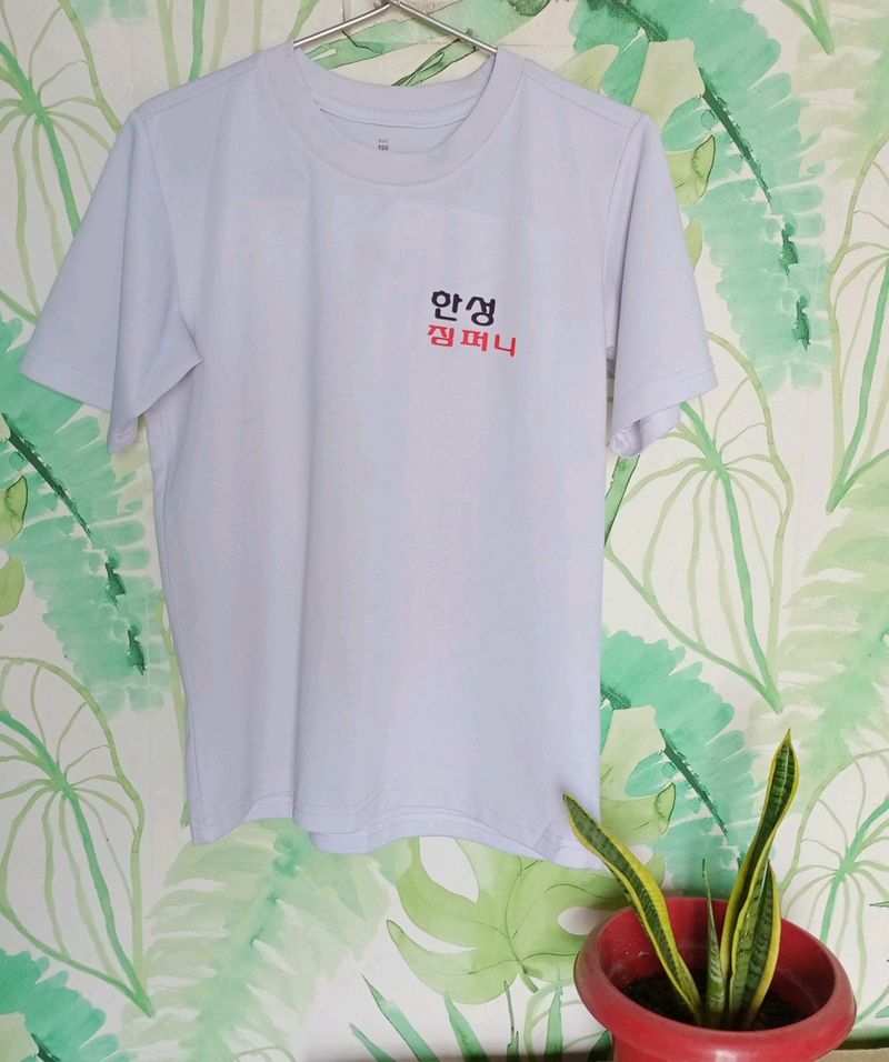 Korean printed white tshirt