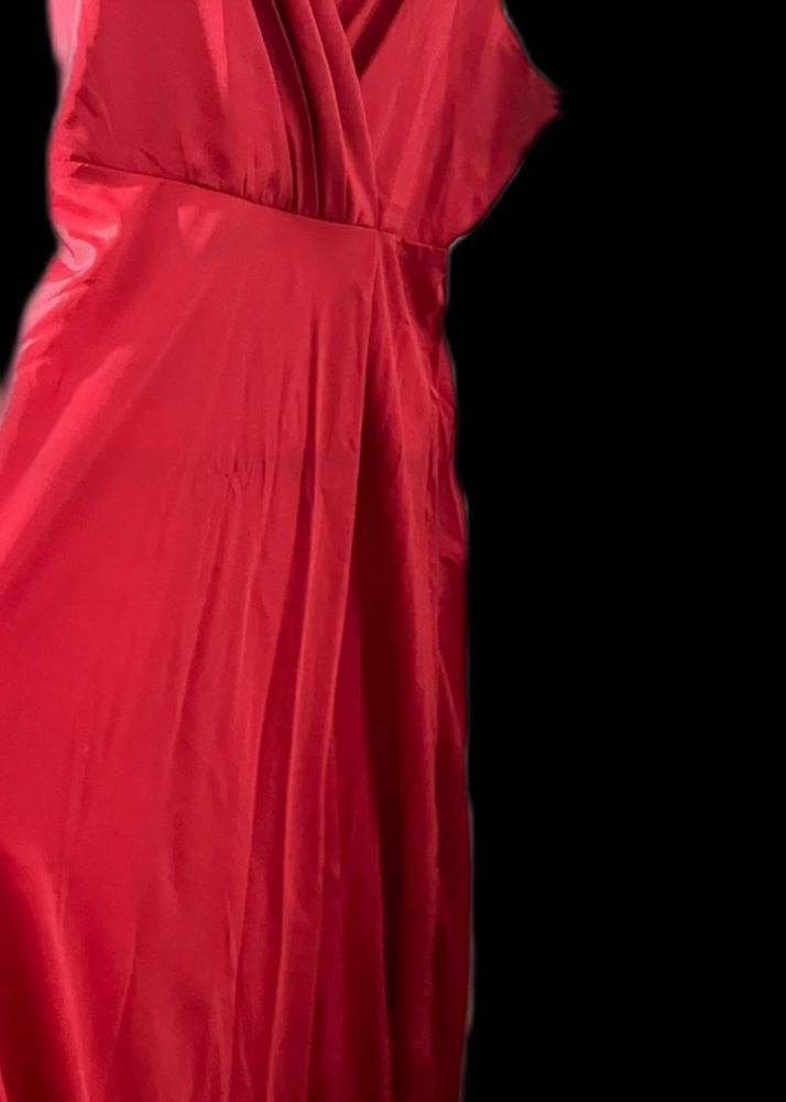 Red Silk (XL) Maxi Dress.