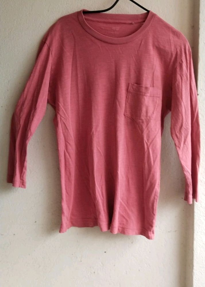 Plain Tshirt With 3/4th Sleeves