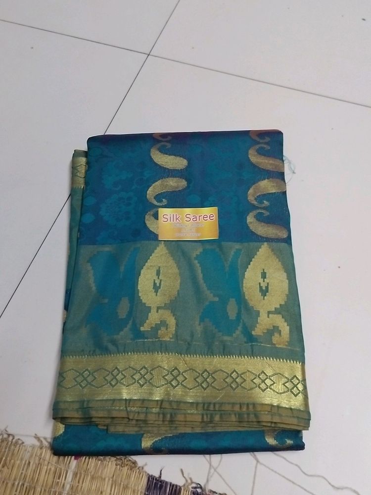 Sapphire Green Semi Soft Silk Saree...