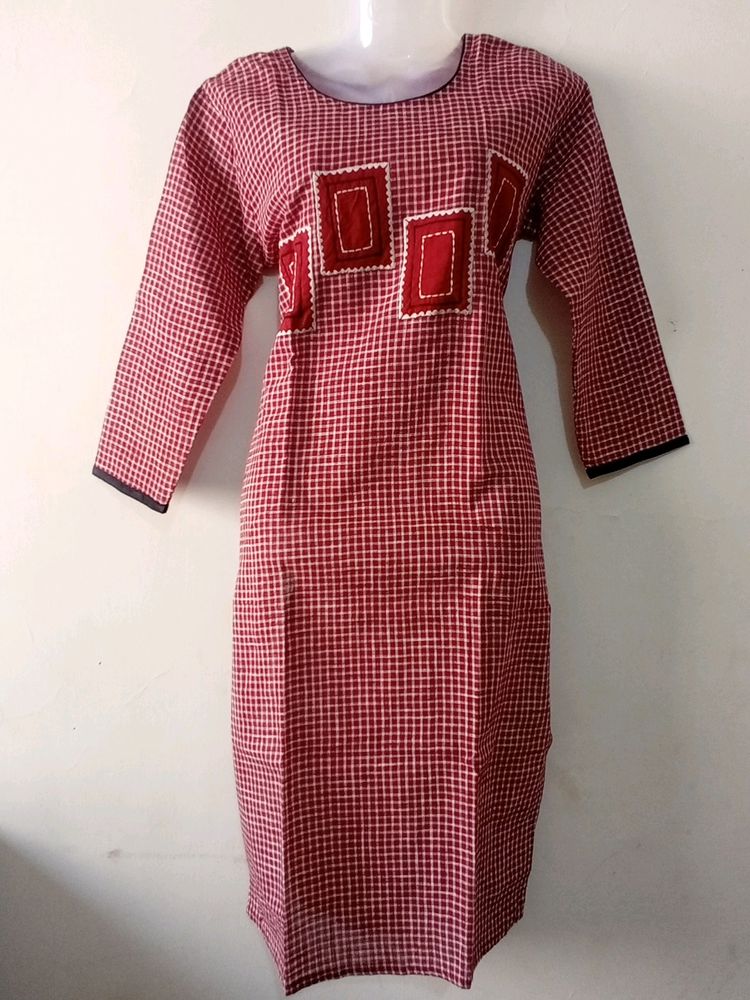 💫❣️Checks Cotton  Kurta's ❣️💫