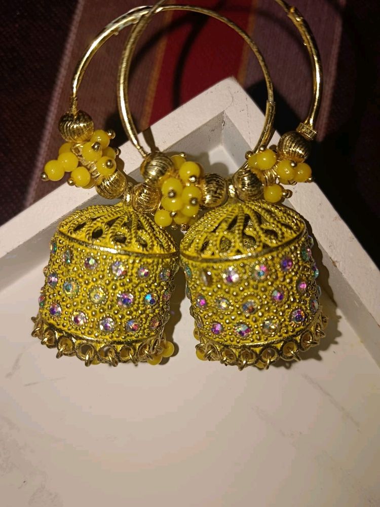 Ethnic Wear Yellow Earing✨️