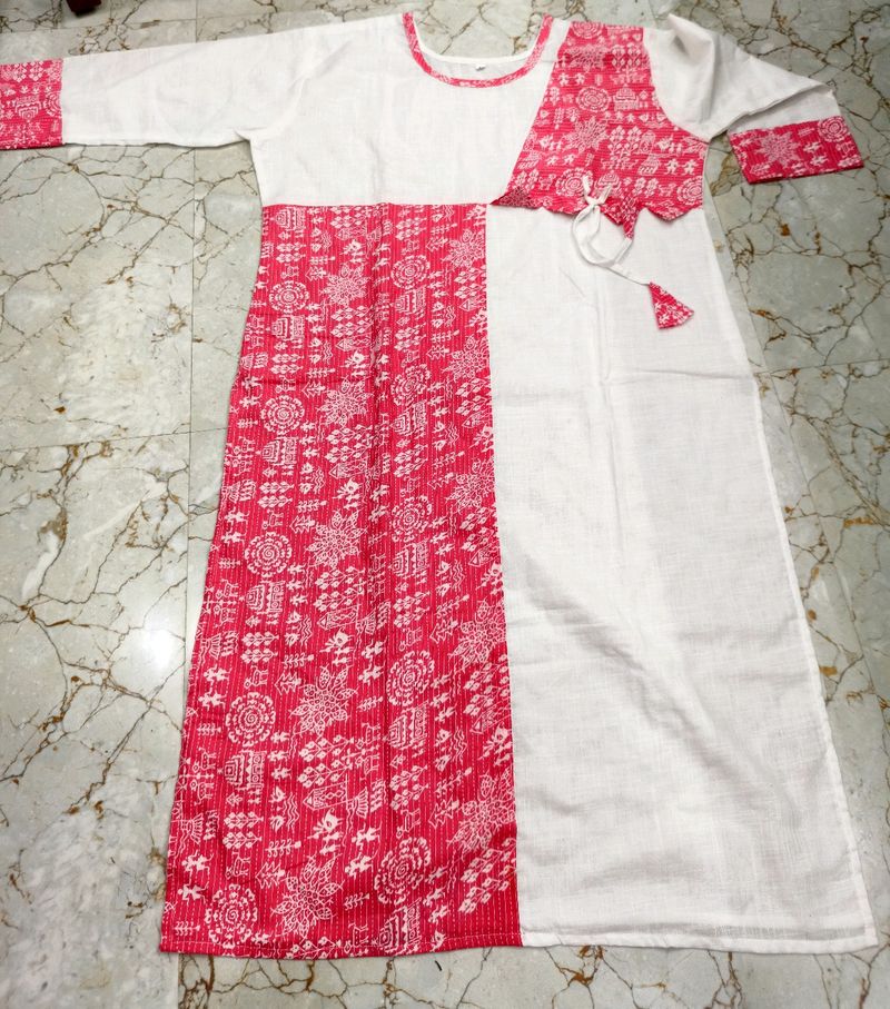 Khadi Ajrakh Slab Kurti