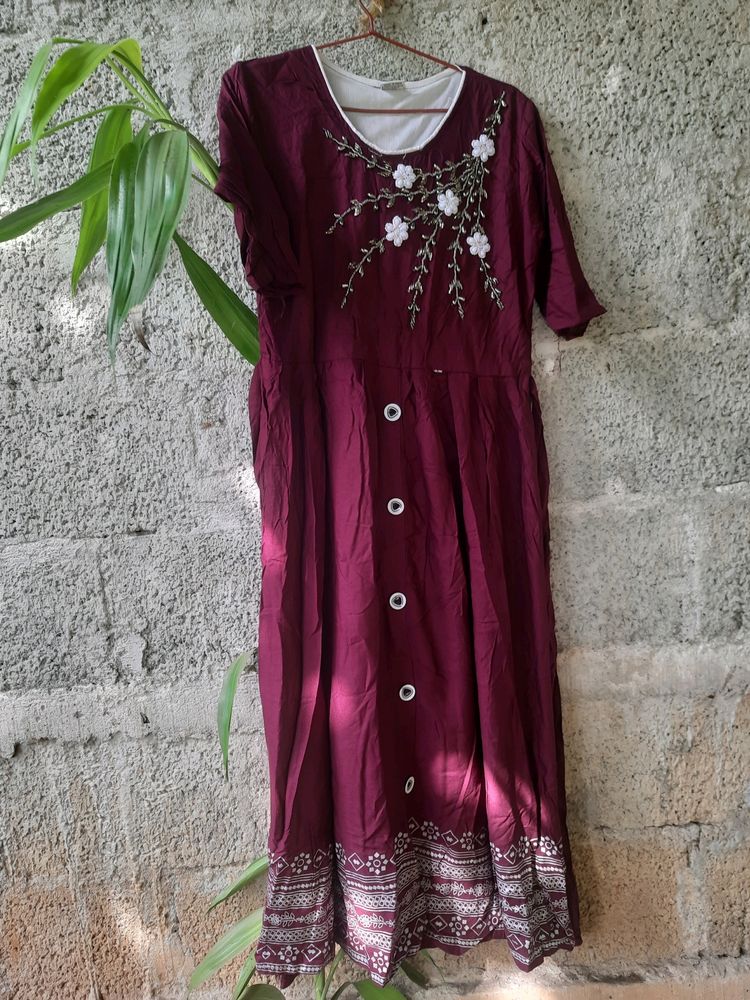 Purple Handwork Dress