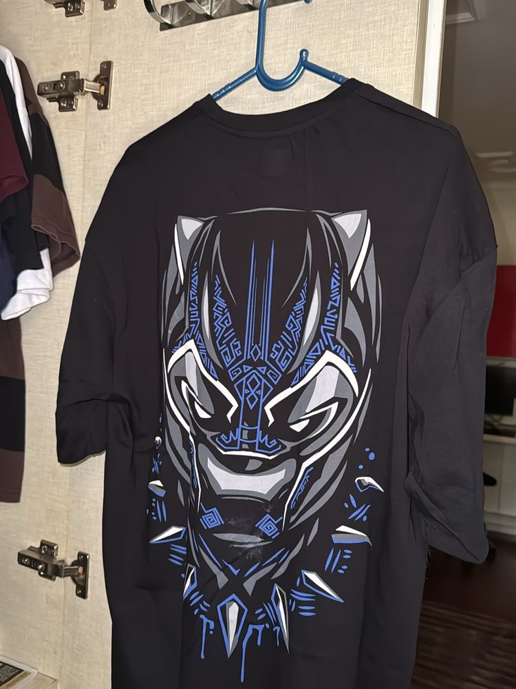 Thrift Black Panther Oversized T-Shirt