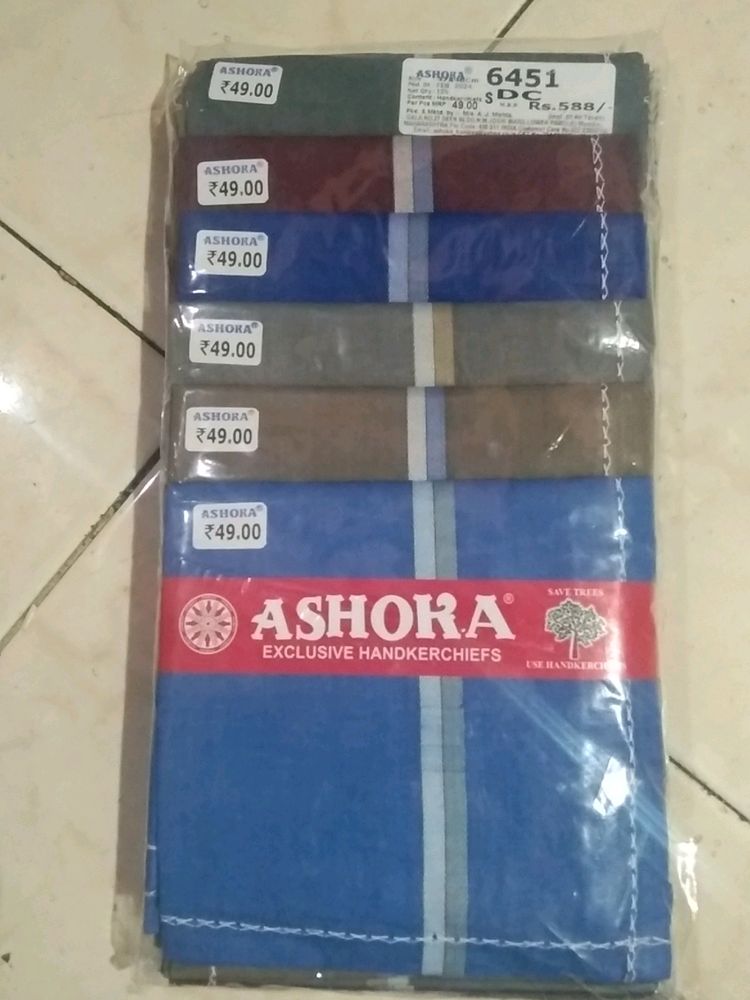 Branded ASHOKA Handkerchiefs Pack Of 12 Pieces