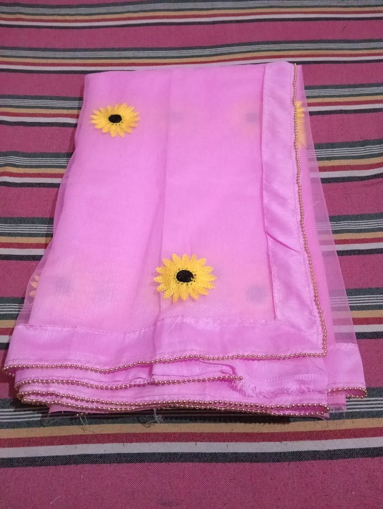 Beautiful Net Saree Baby Pink Colour