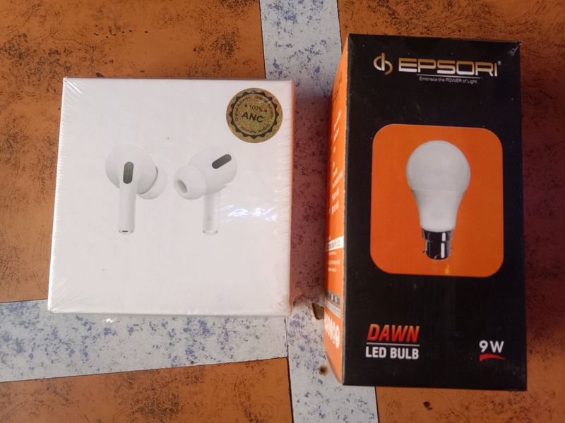 Earbuds+9watt 1year Waranty Bulb