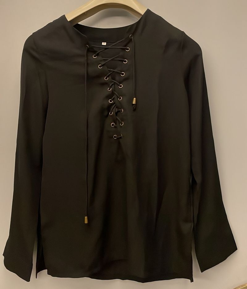 NEW Black Sheer Full Sleeves Top