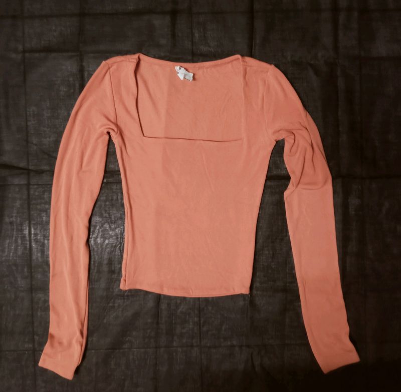 Crop Top- Square Neck, Full Sleeves