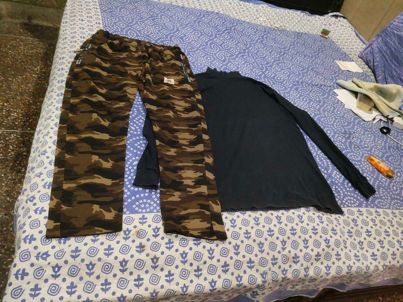 Men T Shirt And Lower Set Large