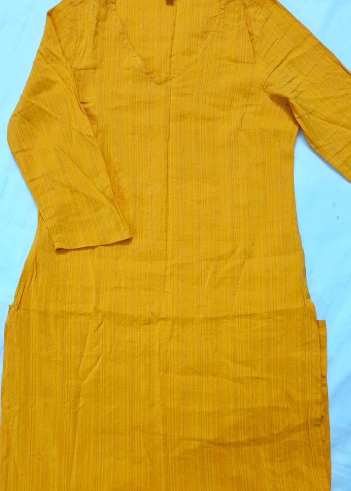 Mustard Straight Kurta