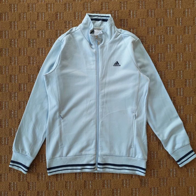 ADIDAS LIGHT BLUE ZIPPER UPPER JACKET