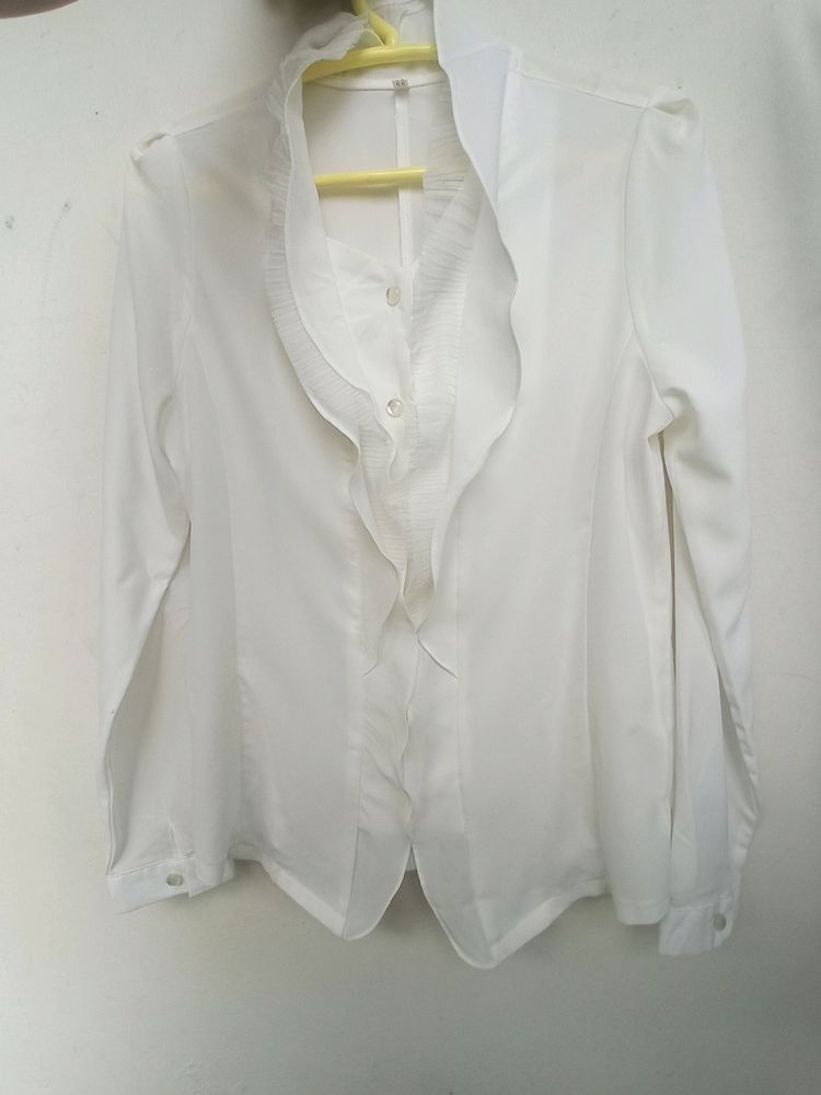 White Full Sleev Shirt Top