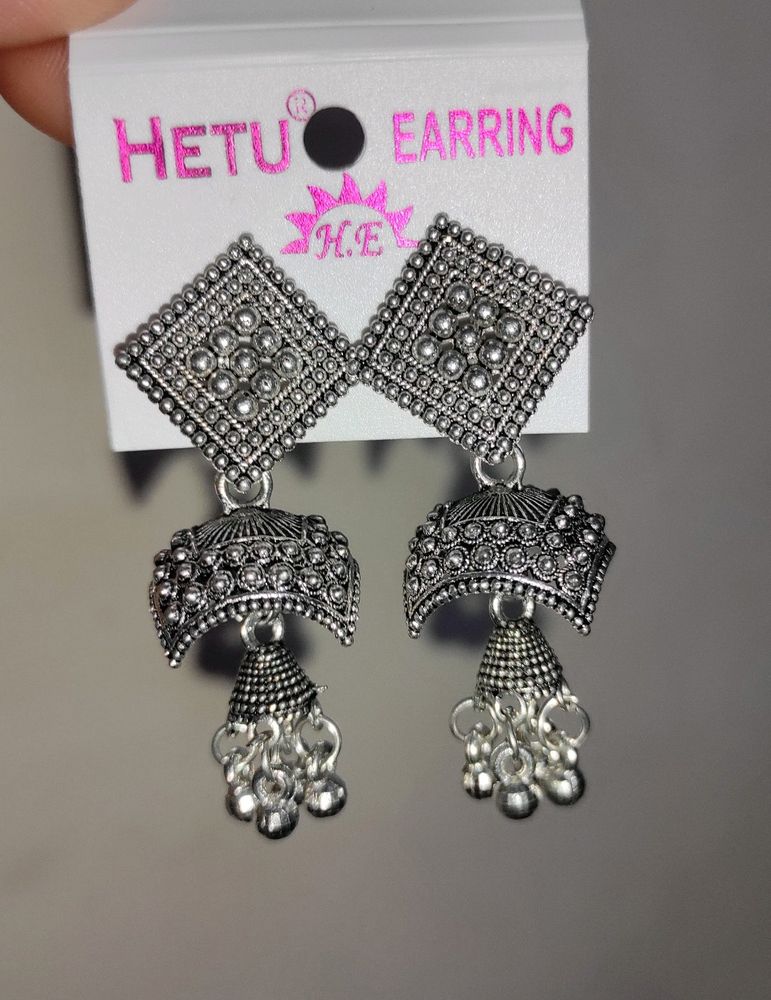 Silver Oxidised Earrings