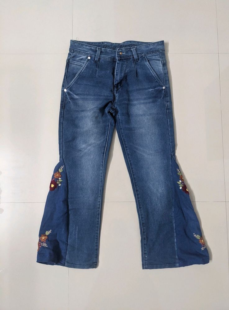 Upcycled Hand Embroidered Denim Pants