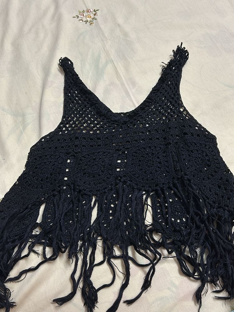 Cute Black Bohemian Top