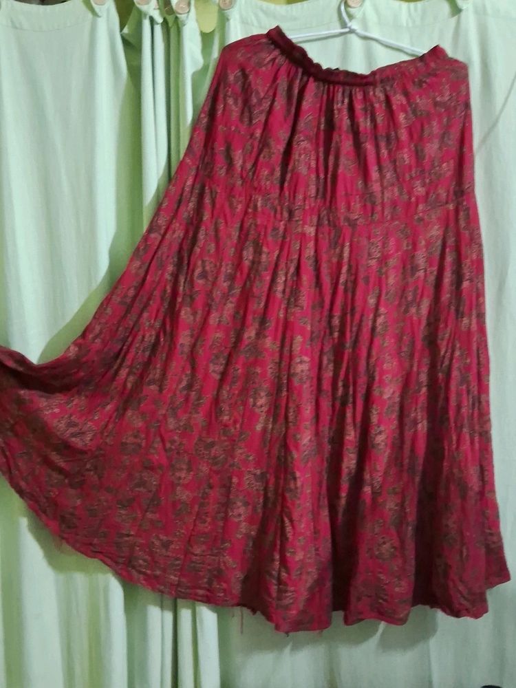 Maroon Skirt Cotton