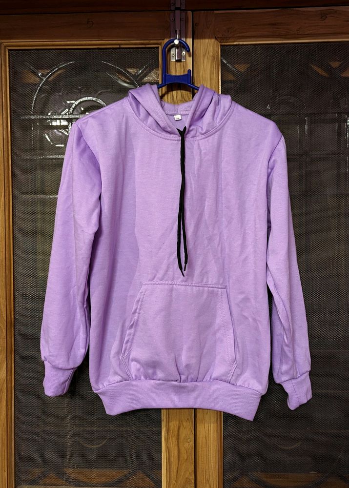 Lavender Fleece Hoodie (Size : S)