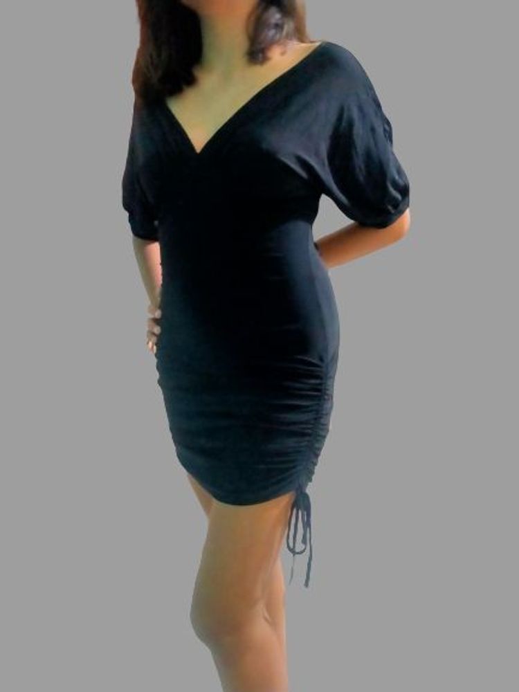 Black ruched dress