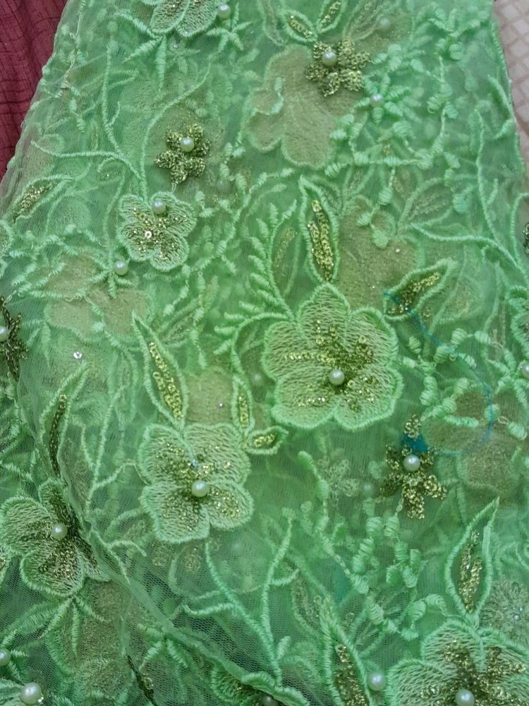 Green Color Net Fabric