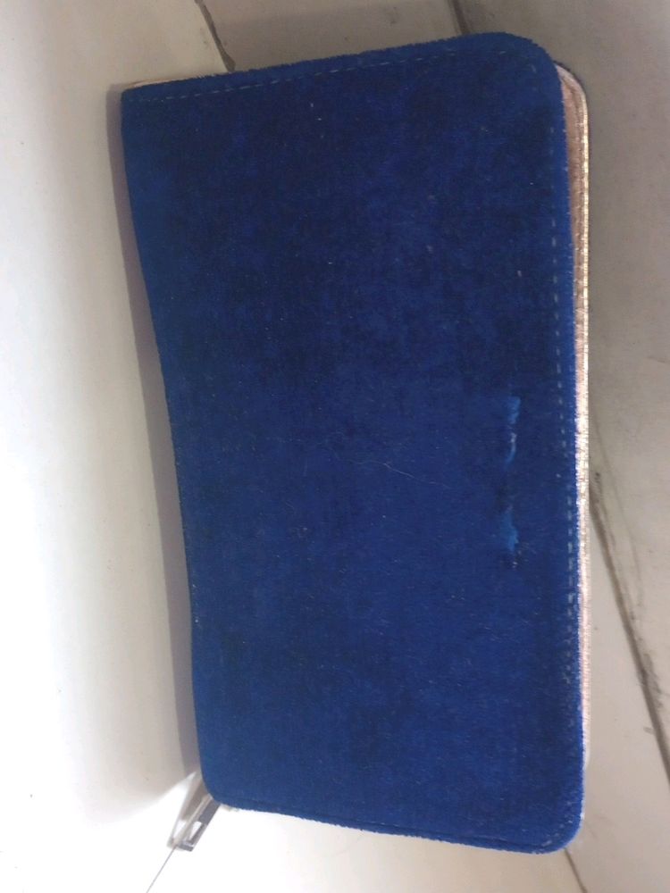 Blue Velvet Clutch Wallet