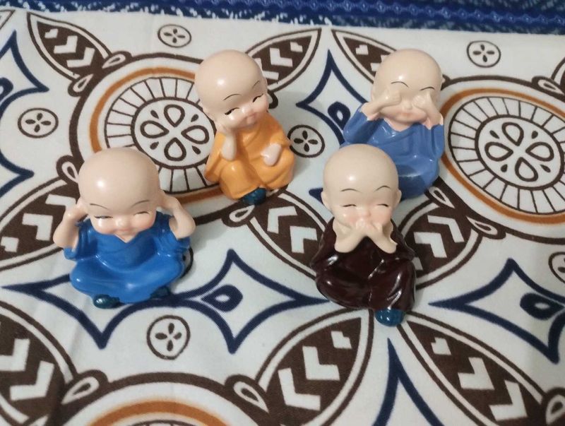 4 Pack Quace Brand Monk Budha For Showpiece