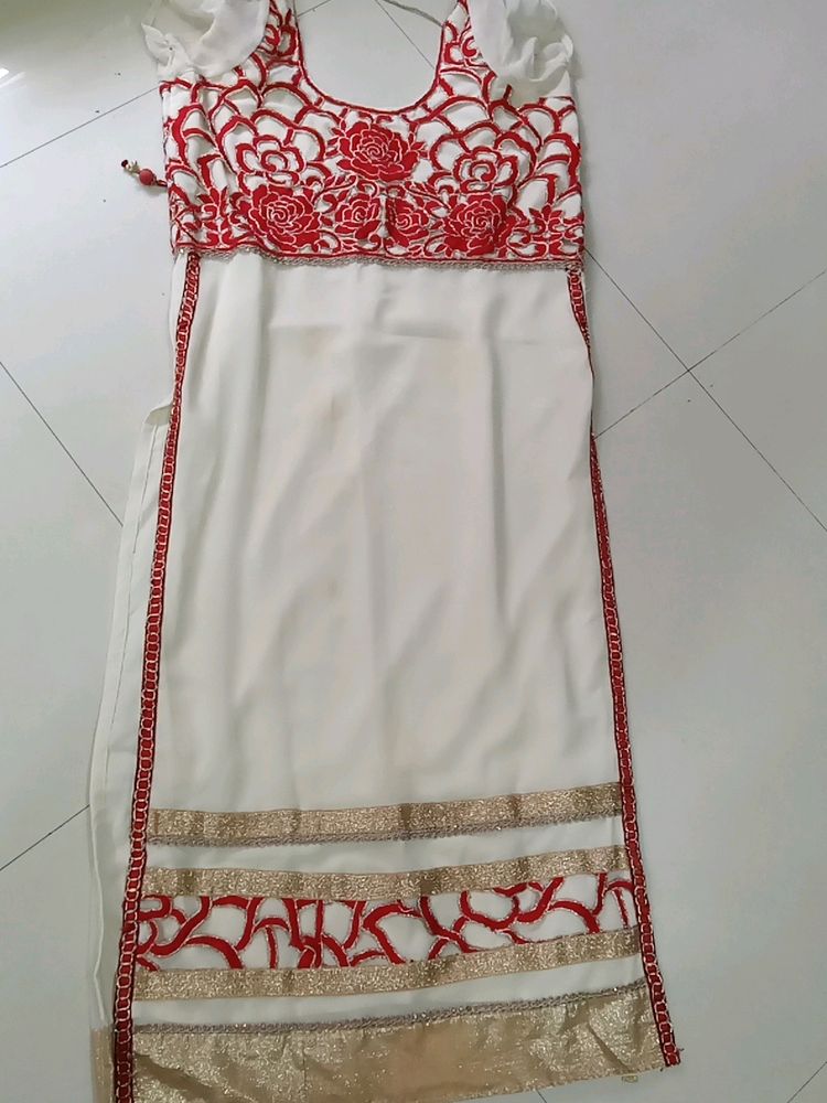 Red And White Kurti