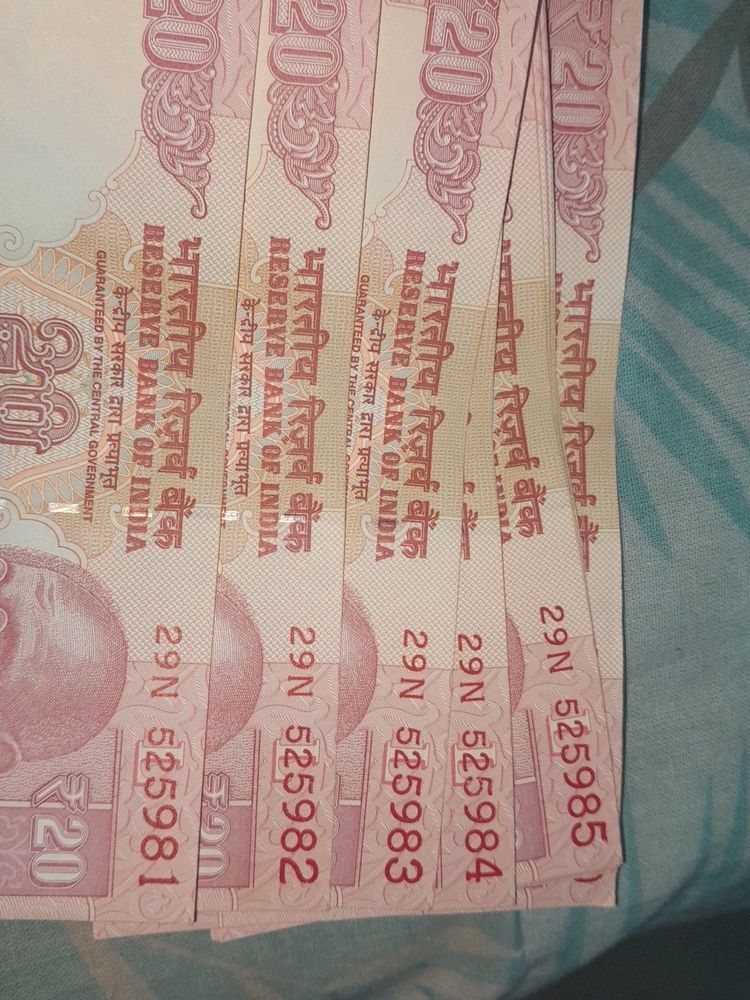 20 Rs Note Serial Wise 10 Notes