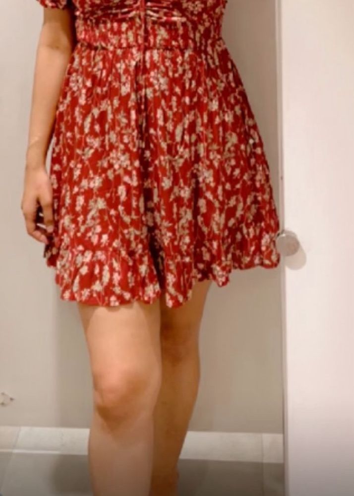 Red Floral Mini Dress