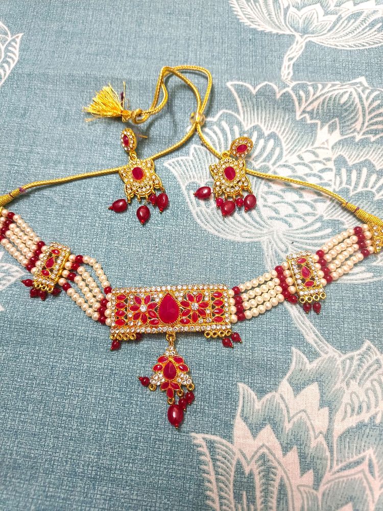 Red Moti Jewellery Set