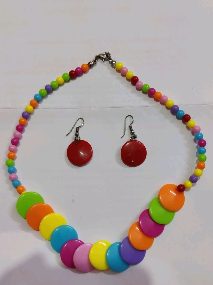 Handmade Multicolour Chain Necklace Set