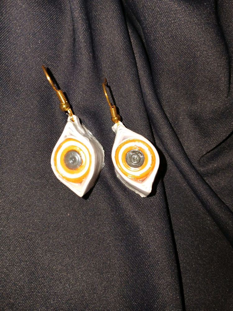 Orange Evil Eye EARINGS